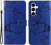 Coverup Vlinders Book Case - Geschikt voor Samsung Galaxy A35 Hoesje - Blauw