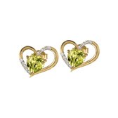 Jacques Lemans - Oorknopjes Sterling zilver verguld met Peridot - SE-O118G