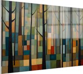 Bos Paul Klee stijl schilderij - Bomen schilderij - Glasschilderij Paul Klee - Landelijk schilderij - Acrylglas - Kunst - 150 x 100 cm 5mm