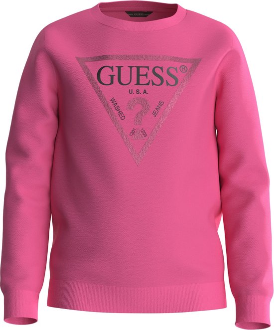 Guess Girls Logo Sweater Pink - Maat 140