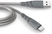 Bigben Connected, Ultraversterkte USB A/Lightning-kabel 1,2 m - 2,4 A, Grijs