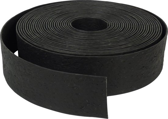 Nature - Bordure op rol - 12cm x 24m - 5mm d'épaisseur - noir - bordure de literie texturée