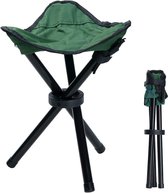Outdoor statiefkruk, draagbare opvouwbare kleine 3-poten canvas stoel voor wandelen kamperen picknick strand BBQ reizen backpacken tuinstoel (groen)