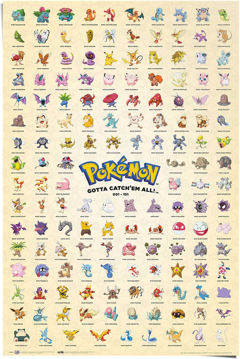 Pokemon figuren - Poster 61 x 91.5 cm - Pokémon