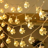Shopy - Moon Star LED - Siècle des Lumières d'ambiance - Ramadan - Eid Mubarak - Eid-ul-Fitr - Éclairage de jardin - Guirlande lumineuse - Éclairage de fête - 150 cm - 20 LED - Wit chaud