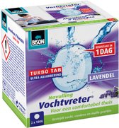 Bison Humid Absorbeur Ambiance Turbo Tab Lavande Recharge - 2 x 100 grammes