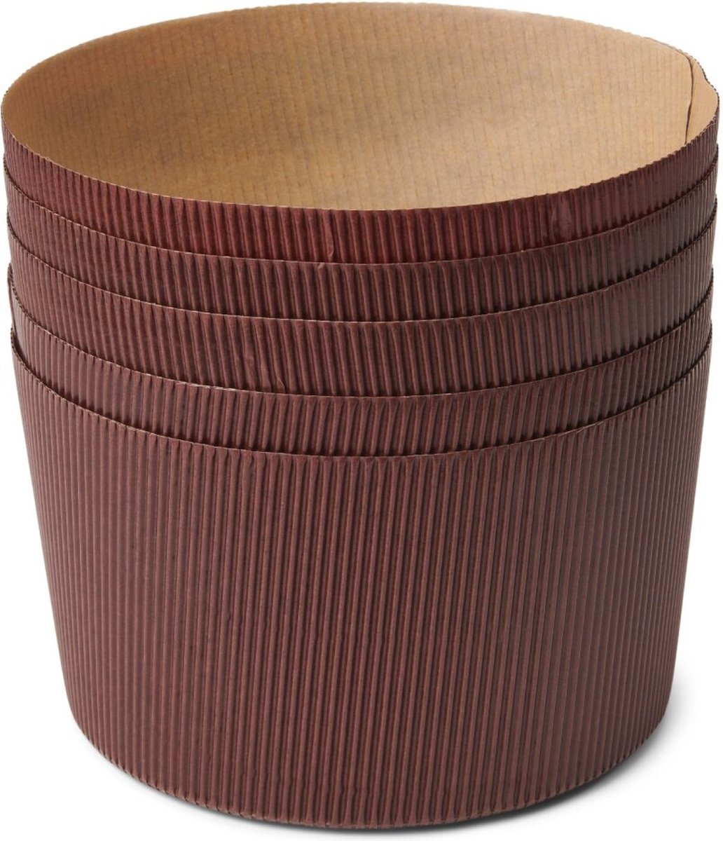 Patisse Papieren Panettone Vormen 13 cm 5 Stuks Bruin