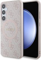 Guess GUHMS24MG4GFRP Hulle fur S24+ S926 Rosa hardcase 4G Collection Leather Metal Logo