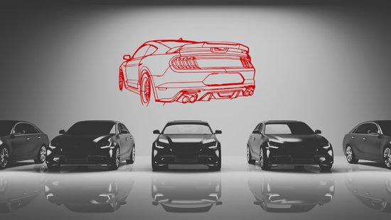 Aventador SVJ Roadster Angle - Silhouette - Metaalkunst - Rood - 100cm - Auto Decoratie - Muur Decoratie- Man Cave - Cadeau voor man- Inclusief ophangsysteem