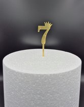 Taarttopper - Cijfer Small (11 cm) - zeven - 7 - Taartdecoratie - Cake Topper - getal - voor leeftijd: 17 / 27 / 37 / 47 / 57 / 67 / 70 / 71 / 72 / 73 / 74 / 75 / 76 / 77 / 78 / 79 / 87 / 97