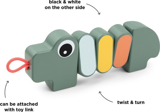 Done By Deer Toy Twist & Turn Croco Green van Done by Deer — afbeelding 3