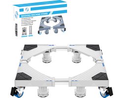 Fleau Home Wasmachine Verhoger PRO - Max 500KG - Met Wielen - Verstelbaar - Droger, Koelkast Kast - Meubelroller - Stapelkit - Opbouwmeubel - Wit