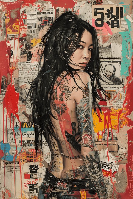 Pop Art Japonais | Affiche Japon | Japon cool Poster | Décoration murale | 51x71cm | Affiche B2 | Affiche murale | Convient pour l'encadrement
