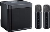 Karaoke set voor Volwassenen en Kinderen met 2 Microfoons - Karaokesets Draadloos met Bluetooth Speaker - Zang - Ultra Zwart