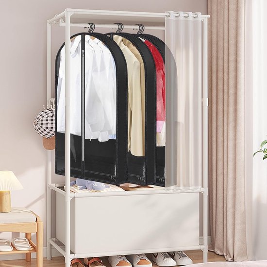 Hanging Garment Bags 12 Pack Breathable Suit Bag Covers with Zip PEVA Clothes Cover Bags Coat Garment Bags Waterproof Dress Cover Bags for Wardrobe Storage and Travel, Clothes Covers for Coats