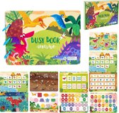 Montessorri Speelgoed Busy Board Book voor Peuters - Quiet book Dino - Activiteitenboek - Stickerboek 3-6 jaar