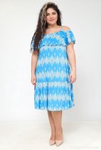 Prachtige jurk voor grote maten - blauw - maat 46/48