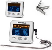 Aigostar Thermomètre numérique magnétique 2 en 1 avec alarme de minuterie de Cuisine – 0 à 250 degrés Celsius – Jauge de température magnétique pour liquide/viande avec fil de sonde de mesure et minuterie de cuisson