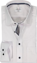 MARVELIS modern fit overhemd - mouwlengte 7 - popeline - wit - Strijkvrij - Boordmaat: 41