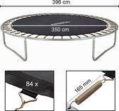 AREBOS Springmat Trampoline - Ø 350 cm - 84 Ogen en - 165 mm Veren - voor Trampolines met Ø 396 cm