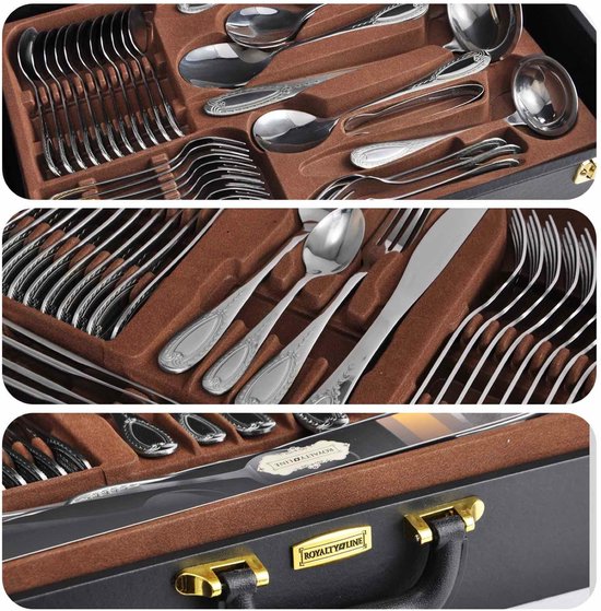 KINGHOFF 3565 - luxe bestekset koffer - 72 delig - 12 persoons - Modern