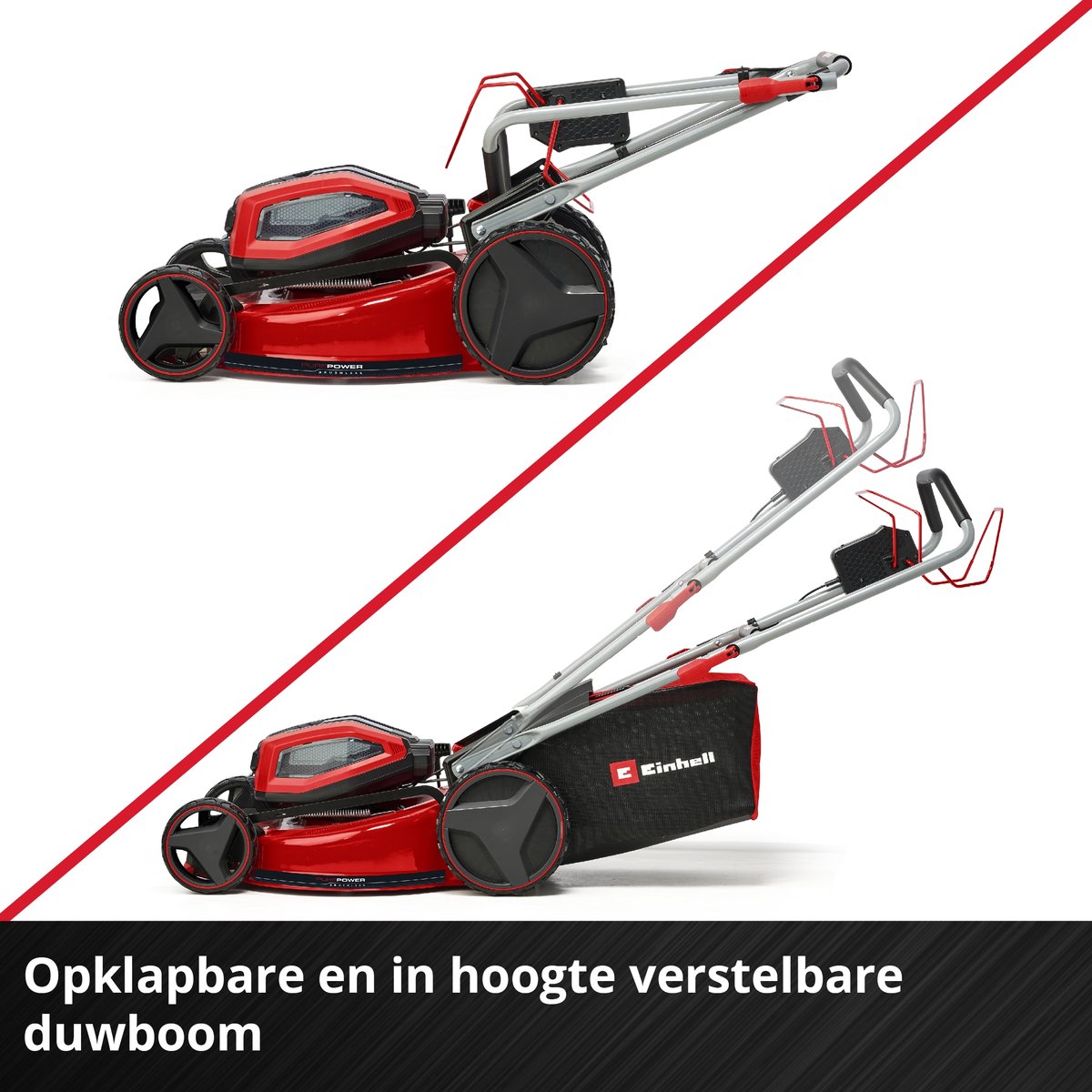 Einhell Professional Accu Grasmaaier GP-CM 36/52 S BL Li Kit - Power X-Change - 36 V/Li-ion - Maaibreedte: 52 cm - Aanbevolen gazonoppervlakte: tot 1200 m² - 65 L opvangzak - Maaihoogte: 25-80 mm - Incl. 4x 5.2 Ah Accu en 2x DUO-lader – foto 3