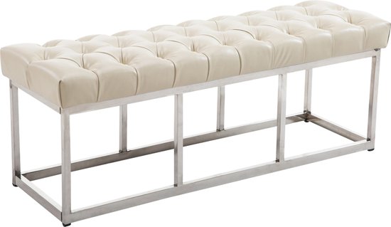 Clp Amun E - Canapé - Cuir artificiel - Crème 120 x 40 x 45 cm