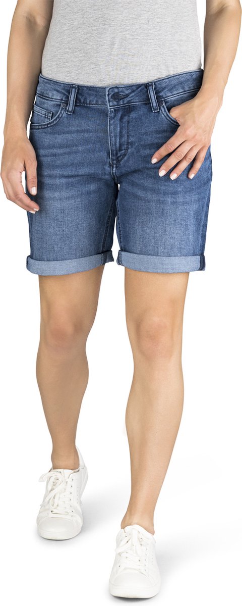 Mustang Dames Short Broeken Bermuda regular/straight Fit Blauw W 29 Volwassenen Korte Jeans Broek