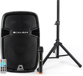 Caliber Karaoke Set voor volwassenen - Party Speaker met draadloze microfoon - Karaokesets 250 Watt - PA Set met Afstandsbediening - Luidspreker Standaard (HPA605BT)