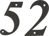 AMIG Huisnummer 52 - massief gesmeed staal - 10cm - incl. bijpassende schroeven - zwart