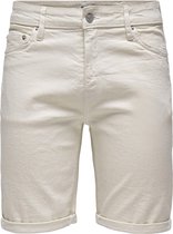 ONLY & SONS ONSPLY ECRU 9296 AZG DNM SHORTS Heren Jeans - Maat M