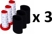 3 x Filters vervanging geschikt voor Bosch stofzuiger FLEXXO SERIE 4