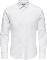 Only & Sons Chemise Onscaiden Ls Chemise en Lin Solid Noos 22012321 White Homme Taille - S