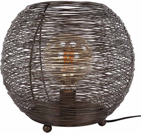 Tafellamp Web | ø 30 cm | 1 lichts | zwart nikkel | 30x30x26 cm | modern / industrieel | woonkamer / slaapkamer | metaal | sfeerverlichting