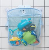 Badkamer opbergzak - blauw - speelgoed bad - met zuignappen