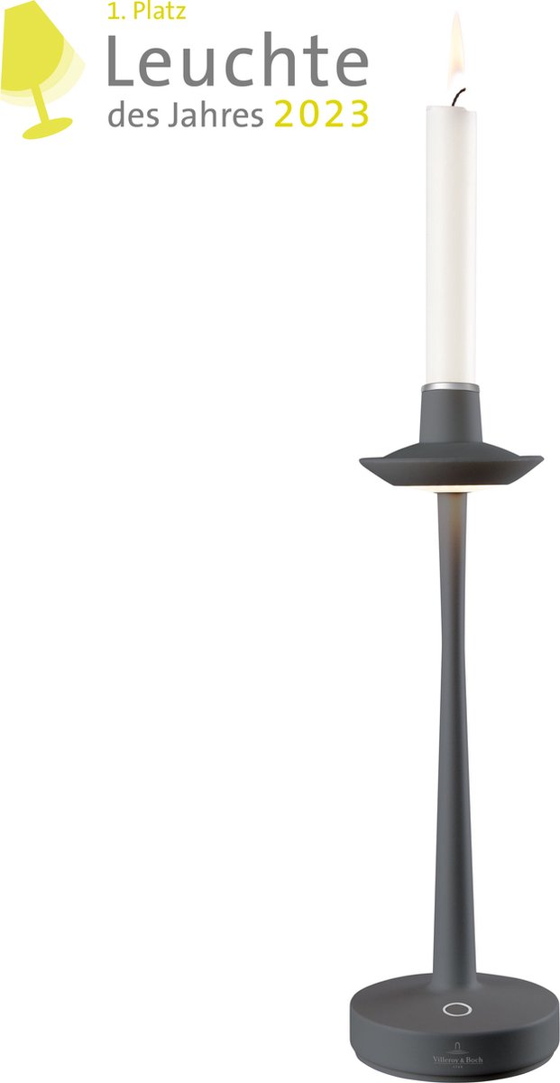 Villeroy & Boch | Combinatie van een tafellamp en een kandelaar | Accu | Antraciet