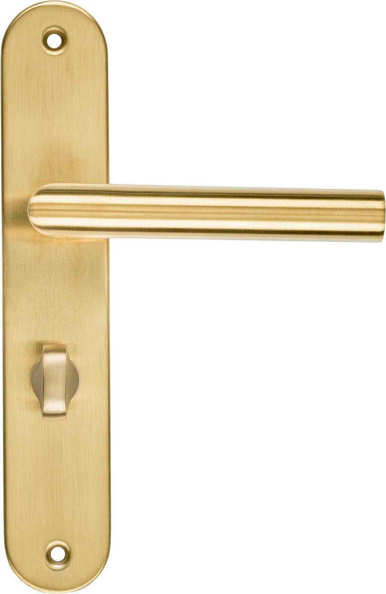 Ostiumhome® Andria - Deurklink met WC slot - Mat Goud - op Schild - Rond - Complete Set