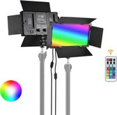 LuminexPro RGB U600- studiolamp - fotografie accessoires - statief 2m - bluetooth afstandsbediening - beter dan ringlamp - softbox studiolamp 3200k tot 5500k - 40 W - Studio lamp