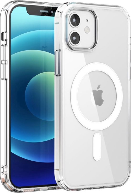 My Case Hoesje geschikt voor iPhone 12 / 12 Pro MagSafe Transparant - Shock proof case Hoes Magnetisch doorzichtig