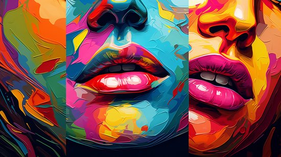wall art colored faces