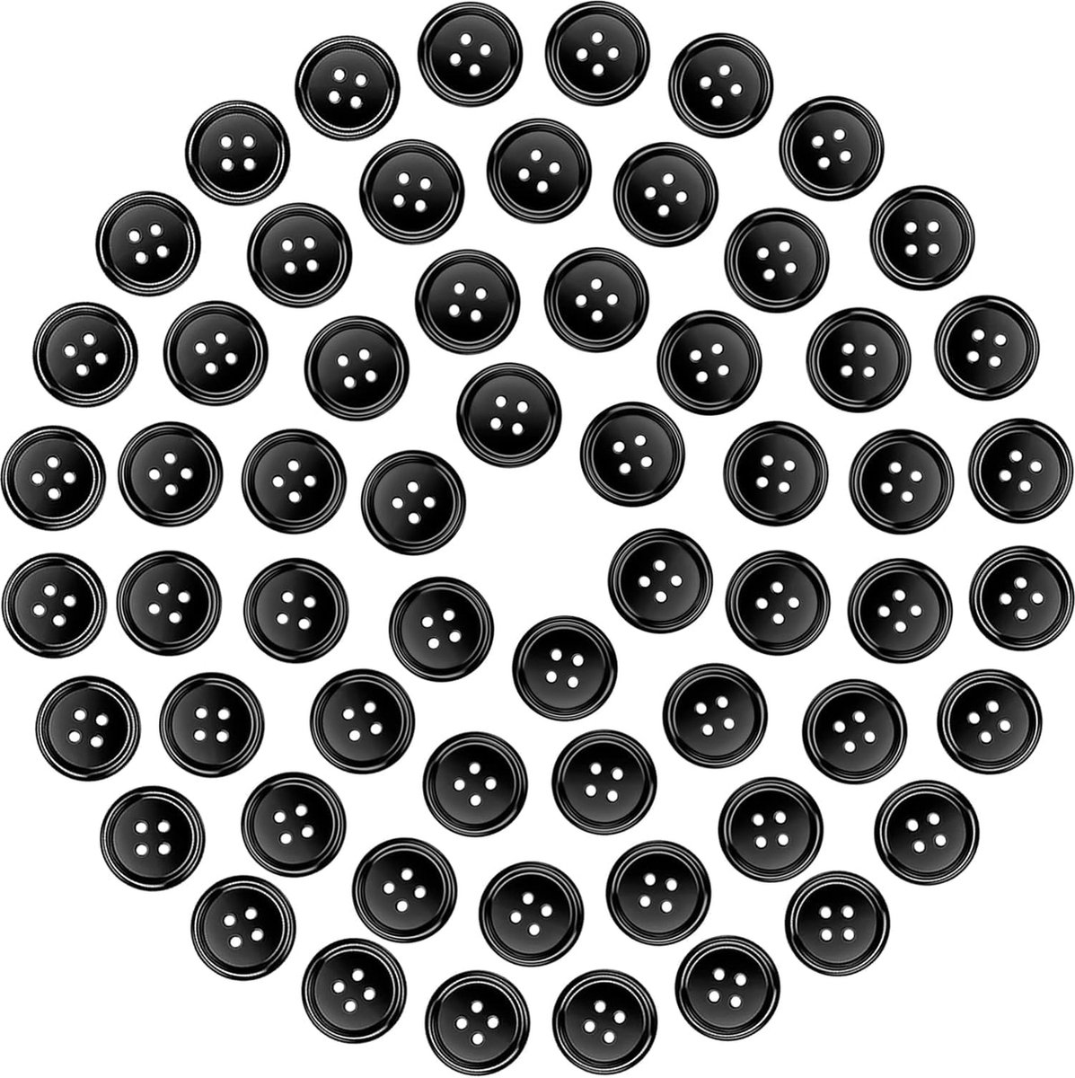 Lot De 100 Boutons En Résine - 20mm, 4 Trous, 10 Couleurs - Avec Boîte De Rangement - Pour Couture DIY