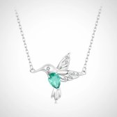 silvercity - damesketting met hanger - zilver - vogelhanger - kolibrie