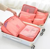 Travel Cubes Set 6 delig - Reistassen - Opbergtassen - Koffer Organizers - Kleding Organizer - Voor Op Reis - Roze