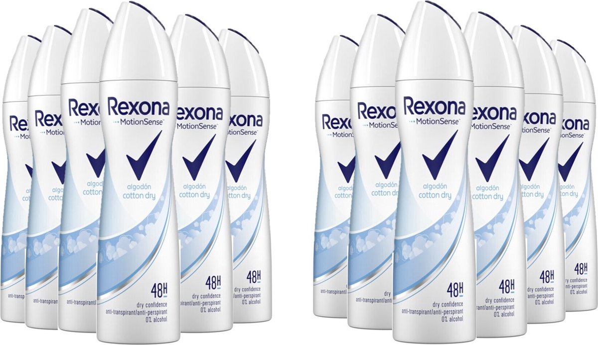 Goedkoopste Rexona Deospray - Cotton Dry - Voordeelverpakking 12 x 150 ml