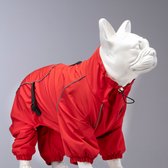 Lindo Dogs - Honden regenjas - Hondenjas - Hondenkleding - Regenjas voor honden - Waterproof/Waterdicht - Poncho - Quattro Nova - Rood - Maat 7