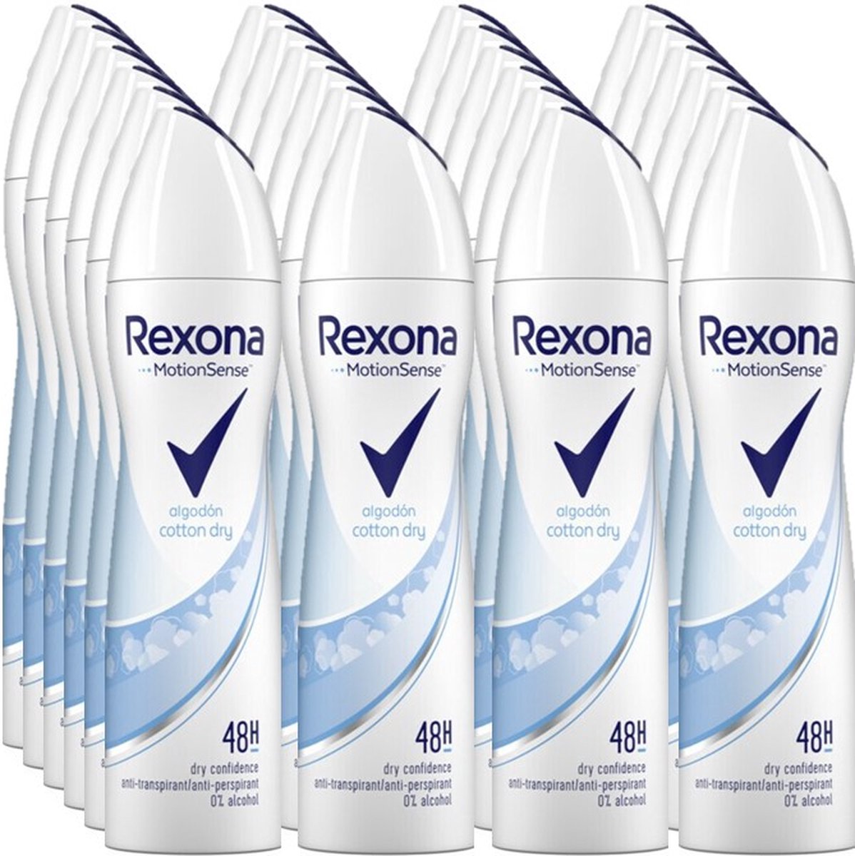 Goedkoopste Rexona Deospray - Cotton Dry - Voordeelverpakking 24 x 150 ml