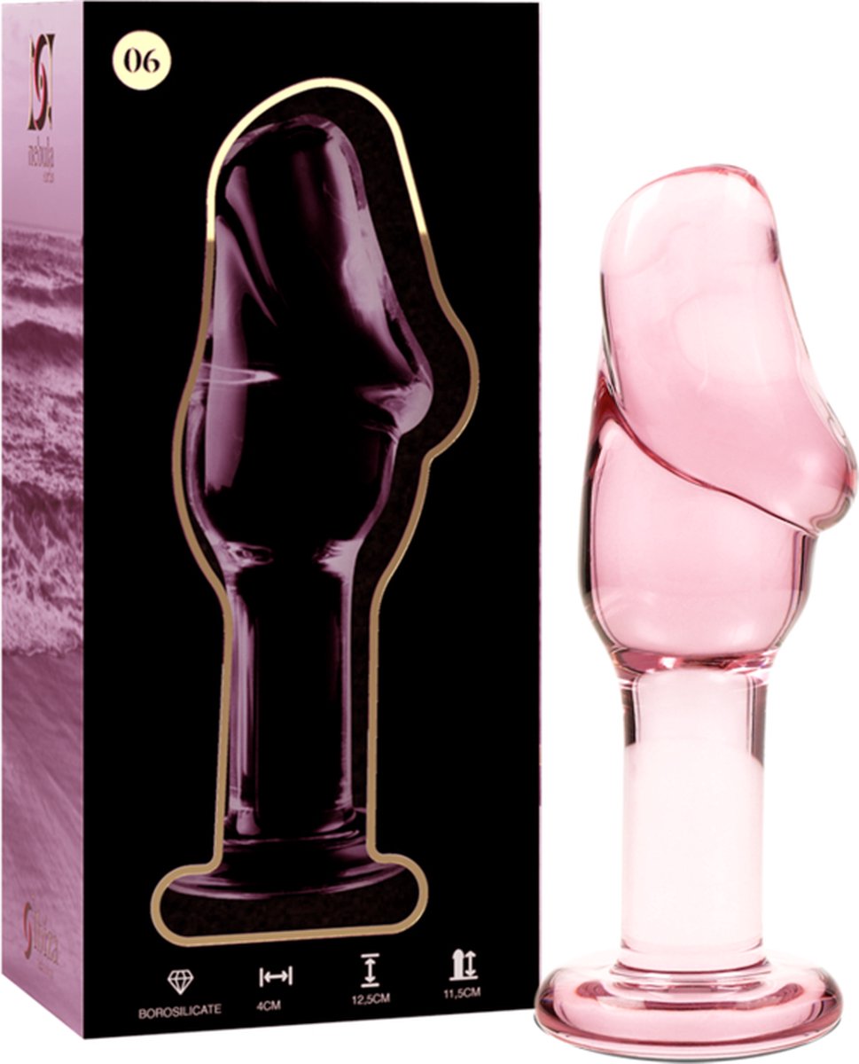 NEBULA SERIES BY IBIZA - MODEL 6 ANAL PLUG BOROSILICATE GLASS 12.5 X 4 CM PINK | GLAZEN DILDO | SEX TOYS VOOR VROUWEN | ANAAL DILDO | SEX TOYS VOOR KOPPELS | DILDO | FANTASY DILDO