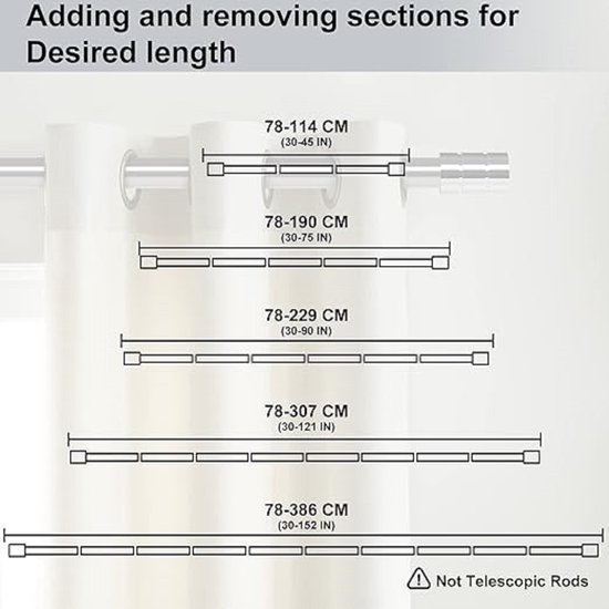 gordijnroede kledingstang, douchegordijnstang, extra lang