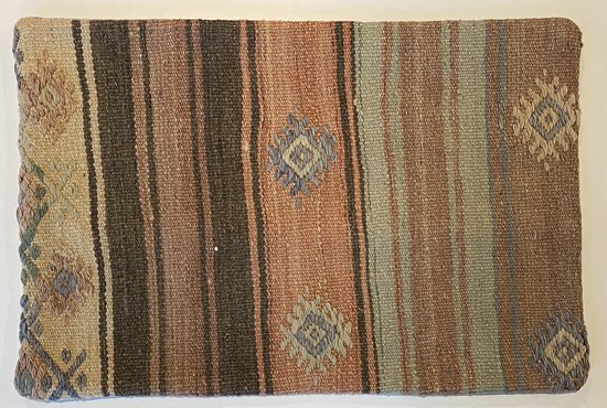 Authentiek Uniek Origineel Kelim Kussen | 60 x 40 cm | Handgeweven Kussen |100% Wol| Sierkussen | Diverse Kleuren