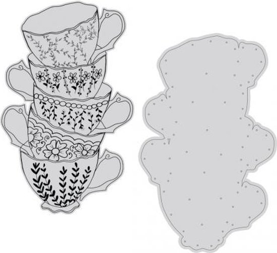 Vintage Tea Collection - Stamp and Die - High Tea Pot and Cup | bol